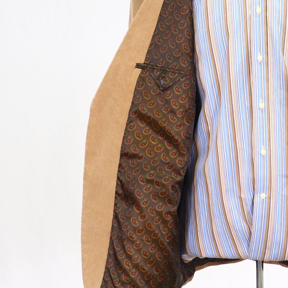 Chaps 44R Beige Solid 2-Button Sport Coat Blazer Jacket W018 - Picture 9 of 10